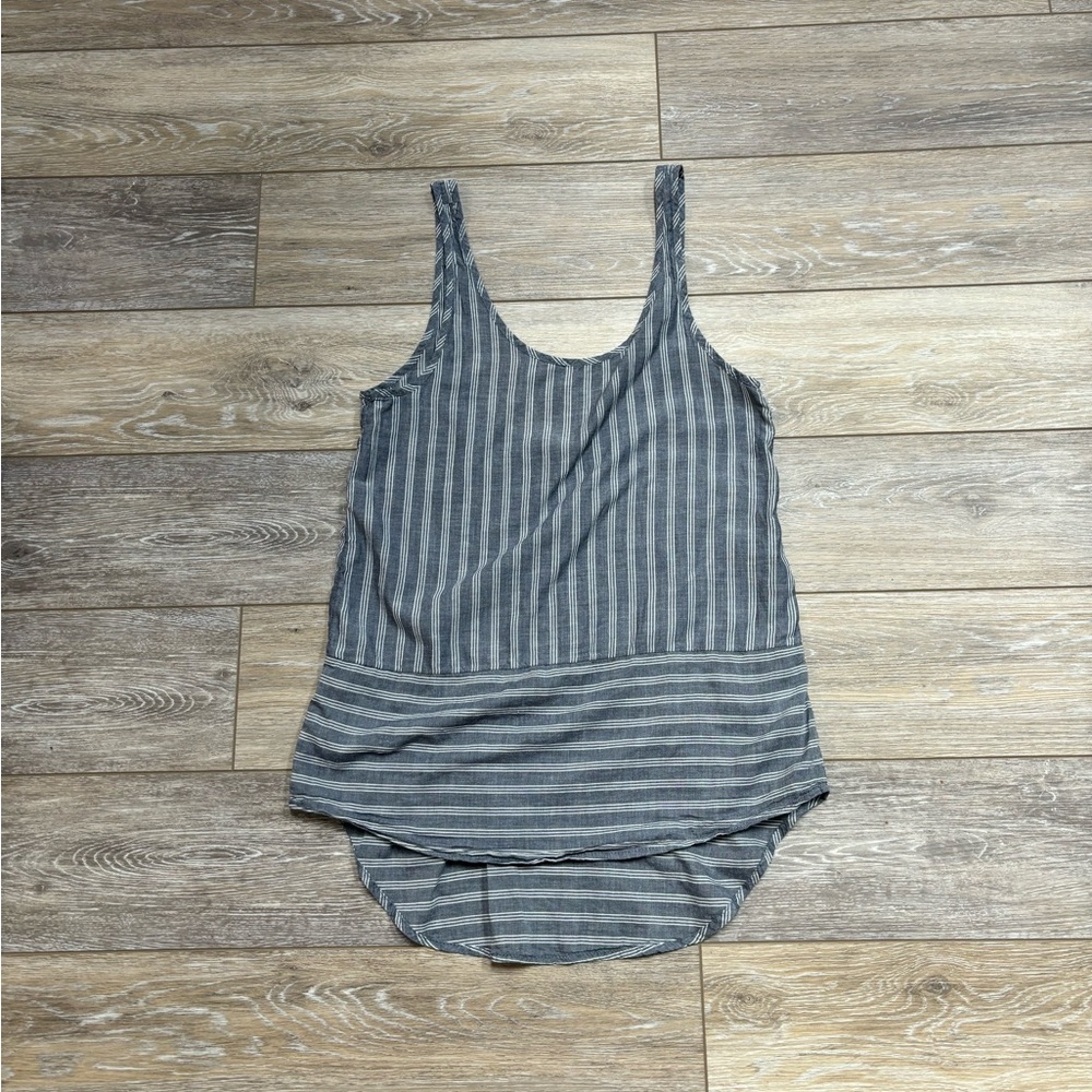 Rubbish Tank Top Sz XS 100% Cotton Blue White Stripe Lightweight Casual Beachy